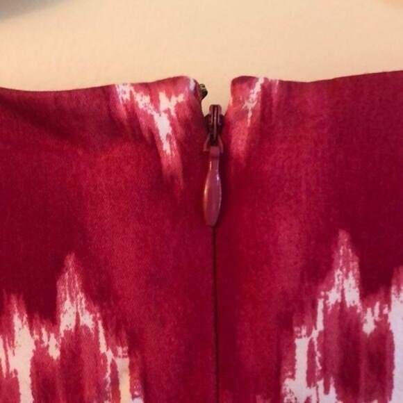 Jones New York Signature Petite Pink & White Ikat Print Sleeveless Dress 8P Stre - Picture 6 of 7